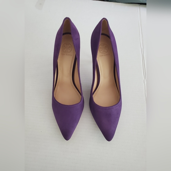 Tory Burch Purple Suede Leather Pumps size 7.5 M. - Picture 1 of 14